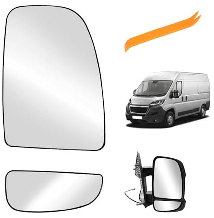Spiegelglas Ersatz für Ducato Jumper Boxer Movano C 2006-2023 Beheizbar Konvex Ersatzspiegelglas Außenspiegel Glas Fahrerseite Asphärisch Rückspiegelglas Umkehrlinse ABS Rückfahrglas Spiegel(Rechts)