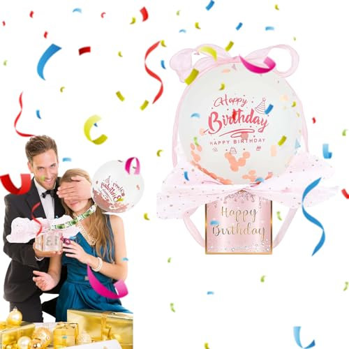 Fonyiunce Geldgeschenke Verpackung Ballon Geschenkbox, Geburtstag überraschungsbox, Happy Birthday Geschenkbox, Geldgeschenke Verpackung, Kleine Geschenke Ostern, für Familie und Freunde