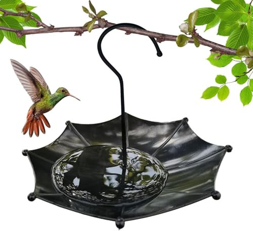 Regenschirm Vogeltränke Gartendeko Regenschirmförmige Vogeltränke Hängende Vogelfutterstation und Badewanne Dekorative Kolibri Futterschale für Draußen