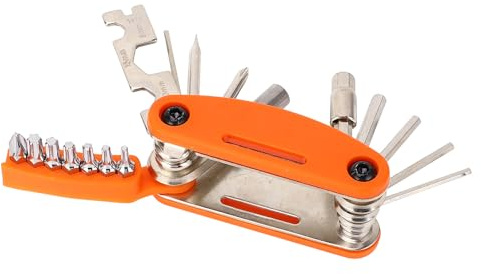 Haofy 20 in 1 Fahrrad Multitool Integrated Design Bicycle Tool Kit für Einfache Wartung - Faltspeicher für Outdoor -Aktivitäten Elektroplierte Kohlenstoffstahlabs (ORANGE)
