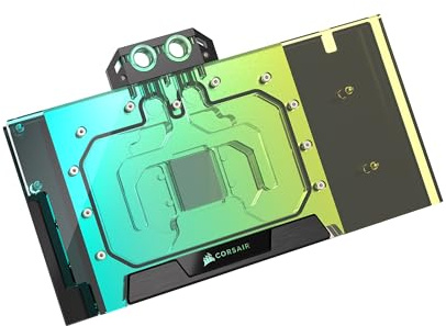CORSAIR Hydro X Series XG5 RGB 5090 ASTRAL GPU Water Block – For ASUS ROG Astral GeForce RTX 5090 – Nickel-plated copper assembly – Over 60 high-density cooling fins – 16 Addressable RGB LEDs – Black