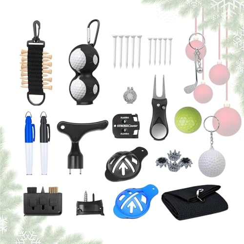 Weihnachts-Golf-Countdown-Kalender 2025 - Geschenkbox 'Advent Golfer mit 24-Tage-Überraschungen einschließlich T-Shirt-Markierungen, Ideen für Männer für Männer | Festliches Geschenk