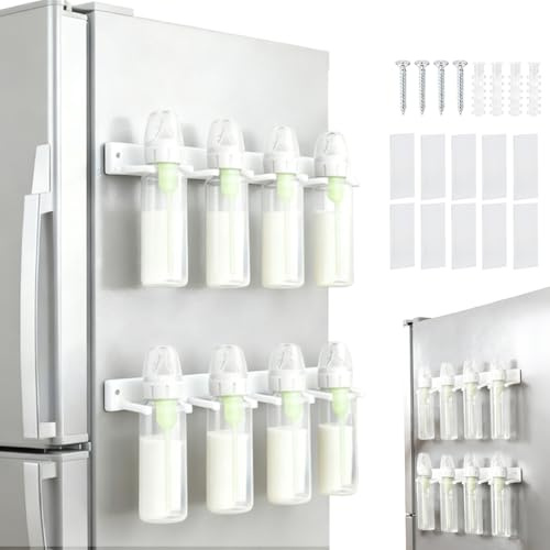 Palksky Baby Bottle Storage Organizer for Dr. Brown's,Baby Bottle Holder for Wall Storage, Fridge and Cabinet, Space Saving Organizer for Baby Stuff Essentials（2-Pieces）