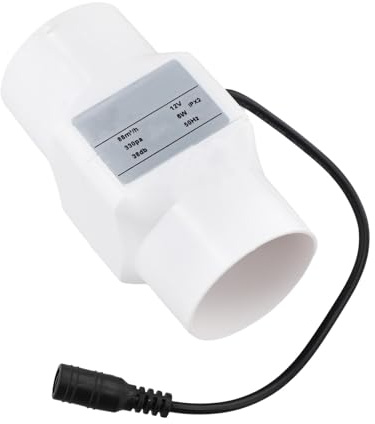 Inline-Rohrventilator 12V 6W Abluftgebläse 50mm für Badezimmer Hühnerstall Belüftung, Luftvolumen 36m³/h, geräuscharm 38dB, PVC-Material