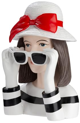 GILDE Dekofigur Frau Lady Sophie Kunstharz weiß 28 cm