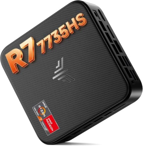 NiPoGi E3B Mini PC AMD Ryzen 7 7735HS(up to 4.75GHz 8C/16T) Mini Computer 24GB LPDDR5 1TB SSD Mini PC Windows 11 Pro Radeon 680M Graphics/4K Triple Display/WiFi 6/BT5.2/HDMI+DP+Type C/Office/Gaming