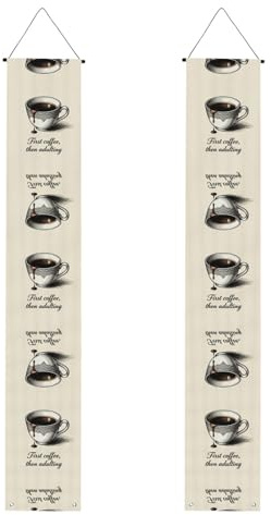 Coffee keeps you go Feier Veranda Banner - doppelseitige Outdoor-Dekoration für Party, wasserdichtes Gartenschild für Meilenstein-Errungenschaft, Heimfeier