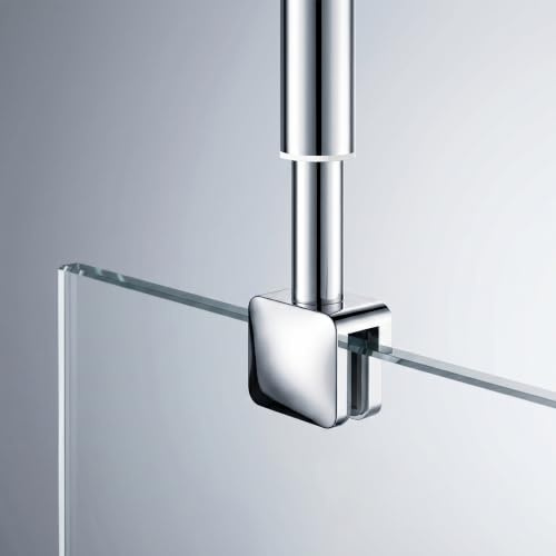 OsmanthBD Barre de fixation pour paroi de douche 40,1-70,1 cm, chromé | Acier inoxydable 304, compatible avec verre 6-10 mm, fixation plafond-verre, télescopique