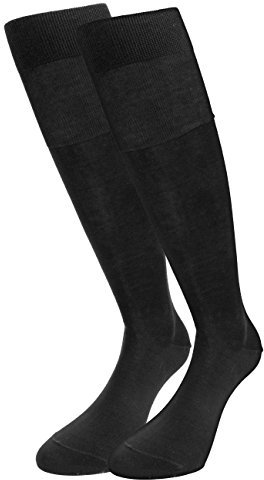 Ciocca Calze uomo lunghe, cotone 100% FILO SCOZIA - 6 Paia - tre taglie calze (42/43, Nero)