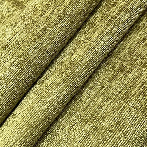 Lime Green Designer Luxury Soft Plain Solid Heavy Weight Upholstery Curtain Cushion Chenille Velvet Fabric FIRE Retardant Shimmering Look Sofa Furniture Material Sold BY THE METRE