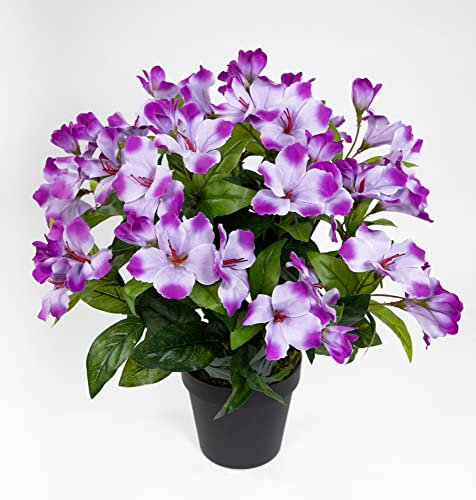 Seidenblumen Roß Großer Hibiskus 42cm helllila im Topf ZF künstliche Pflanzen Kunstblumen Kunstpflanzen