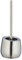 WENKO Escobillero WC Badi cromo mate cerámica - Escobillero para el inodoro con cerdas de silicona y limpiador de borde, Cerámica, 13.5 x 38 x 13.5 cm, Plata mate