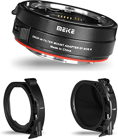 Meike MK-EFTR-C Metal Auto-Focus Mount Lens Adapter with Drop-in Filters for Canon EF/EF-S Lenses to Canon EOS R and EOS RP R5 R5C R6 R7 R10 Cameras