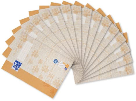 Oxford Schulheft A4 Recycling, 16 Blatt, Lineatur 3, liniert, 15 Stück