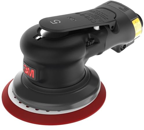 3M 88937 Ponceuse orbitale pneumatique aléatoire, 12,7 cm, sans aspiration, orbite de 4,8 mm, légère et confortable, 12 000 tr/min, moteur de 0,28 HP (209 W), vitesse variable