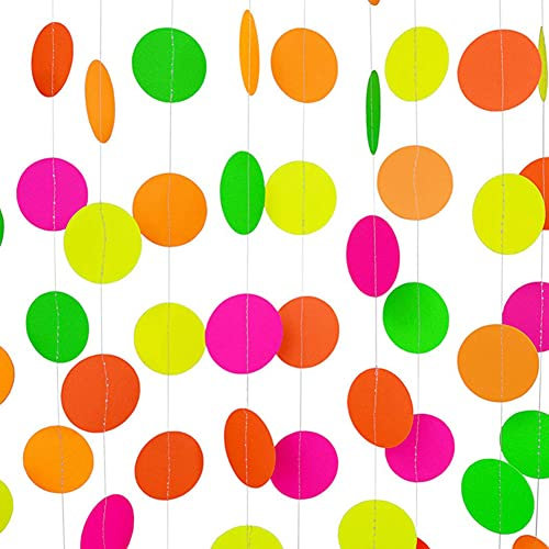 Neon Fluoreszierende Girlande Schwarzlicht Glow Party Decor Happy Birthday Banner Licht Neon Streamer Glow für Party Dekoration Rund