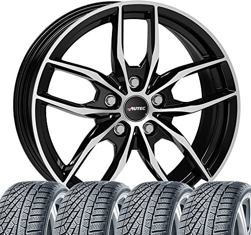 4 Winter Kompletträder 7x17 ET 47 5x112 Schwarz poliert mit 225/45 R17 94V HAN Winter i*cept RS3 W462 kompatibel mit BMW 1er, 2er