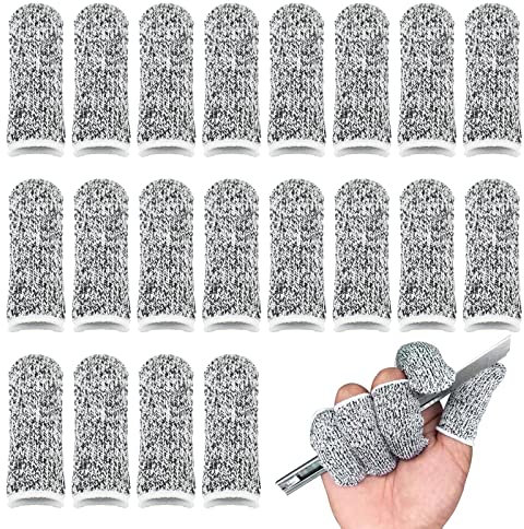 20 Pièces Respirants Doigtiers, XiXiRan Résistants Gant Protection Pouce Doigts, Protecteurs De Pouce Réutilisables Antidérapants Protège Les Doigts Contre Les Coupures