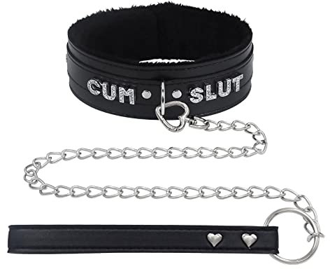 ADEMISHIA Pink Fluffy Choker Necklace For Women, Soft Plush Leather Collar With Rhinestones Letters Punk Gothic Cosplay Jewelry