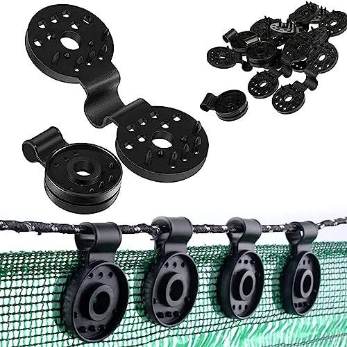 50 clips de plástico para tela protectora, clips para toldo, negro, clips de plástico con ojal, clip de plástico para red de protección solar para cuerdas de conexión, redes de sombra, barandillas