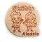 10 pz ciondolini/calamite ME CONTRO TE PERSONALIZZATE in legno- decorazione bomboniere, segnaposto, nascita, battesimo, baby shower, compleanno- anche con calamita- LUì E SOFì