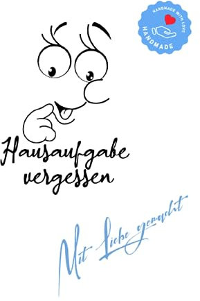 Stempel Lehrerstempel - Schule - Hausaufgabe vergessen - mit Emoji