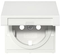 Gira 494203 Abdeckung für SCHUKO-Steckdose 16 A 250 V~ mit Klappdeckel und Shutter System 55 Reinweiß glänzend