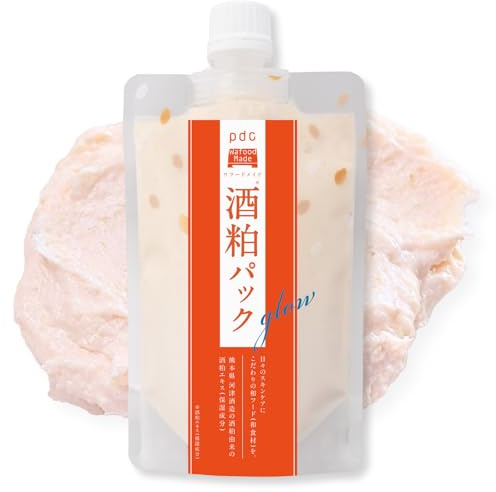 PDC Wafood Made Sakekasu Pack Glow - 170g | Japanese Sake Lees Facial Mask with Galactomyces & Soft Scrub | Brightening, Moisturizing, Pore Care