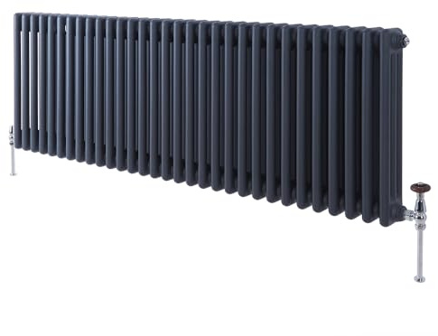 Milano Windsor Anthracite Cast Iron Style Horizontal Triple Column Radiator - 600mm x 1415mm