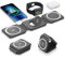 3 in 1 Ladestation für Apple Watch und iPhone, Faltbare iPhone-Ladestation Induktive Ladestatio Kompatibel mit iPhone 15 14 13 12 Serie, Apple Watch Ultra 9/8/7/6/5/4/3/2/SE/AirPods 2/3/Pro-Schwarz