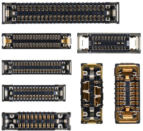 Risidamoy 8 Pcs Motherboard Socket Replacement Kit B for iPhone 12 PRO Including Charging Port Battery SIM Connector Wide Angle Telephoto Camera LCD and Touch Receptacle for iPhone 12PRO