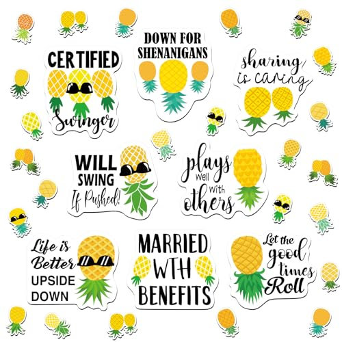 Tellegloww Ananas-Magnete für Kreuzfahrt-Tür-Dekorationen, Ananas, Kreuzfahrtschiff, Türmagnete, Lifestyle-Geschenke für Kabinentür, Schiff, Karneval, Kühlschrank, Büro, Auto-Zubehör, 25 Stück