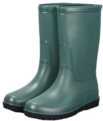 Wjnvfioo Stivali da pioggia a metà polpaccio da uomo antiscivolo resistenti all'usura scarpe in gomma da pesca all'aperto stivali impermeabili, En8 e imbottito, 42 EU