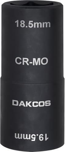 DAKCOS Impact Wrench Nuts 18.5 x 19.5 mm Power Socket Wrench for Wheel Nut Ford, CR-MO,1/2 Inch Drive for Special Alloy Wheels Wheel Change, Double Head
