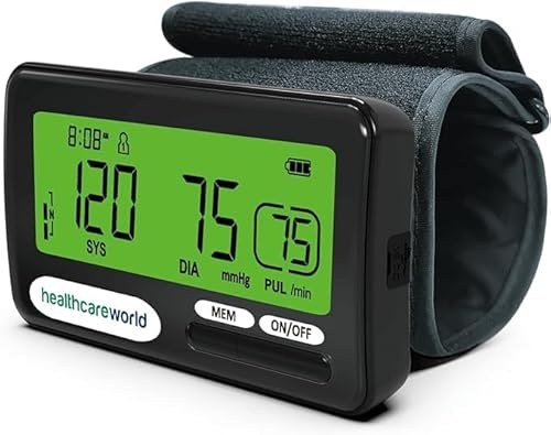 Healthcare World Upper Arm Blood Pressure Monitor– Rechargeable Automatic BP Machine with Irregular Heartbeat Detection, Adjustable Cuff(22–42cm)- Blood Pressure Machine with LCD Display for Home Use