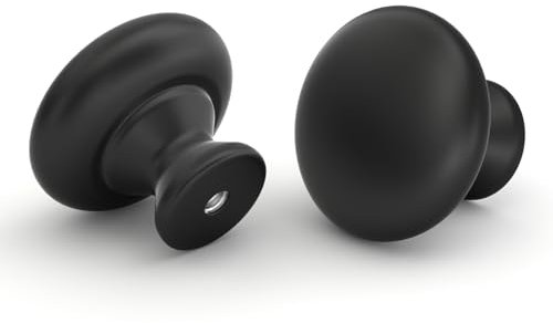 LONTAN 10 Stück Schrankknöpfe Schwarz Möbelknöpfe Schubladenknöpfe Knöpfe für Schränke Schubladengriffe Kommodenknöpfe Knöpfe