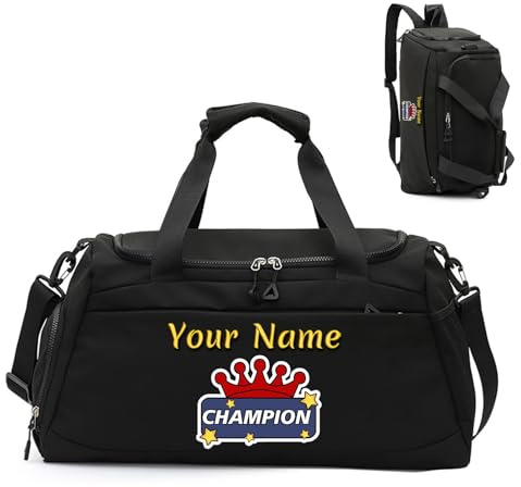 Personalisierte Gepäck-Reisetasche mit Foto, Name und Text, individuelle 3-in-1-Sport- und Fitnesstasche für Damen und Herren, individuelle Nass- und Trockentrenntasche