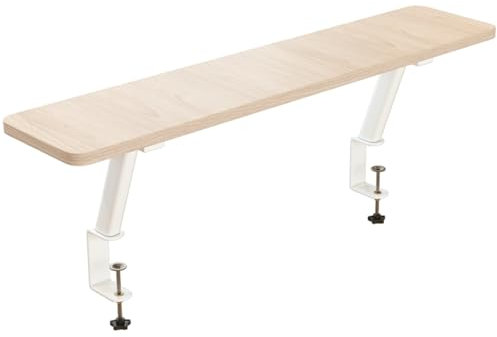 KUOYTT Clamp-on Desk Extender, Ergonomic Computer Monitor and Laptop Riser, Printer Stand, Versatile Desktop Organizer, for Table Accessories, Gaming Devices(Natural,60 * 20 * 22cm)