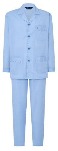 El Búho Nocturno Pigiama Uomo Lungo Cotone 100% - Popeline Set Classico Due Pezzi Giacca Maniche Lunghe Bottoni - Abbigliamento Notte Ospedale Leggero Autunno Estate Taglie Forti