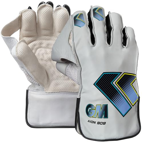 Gunn & Moore GM | Cricket Wicket Keeper Keeping Gloves | Aion 909 | PU Lining & Calf Leather Palm | Aniline Leather Back of Hand |