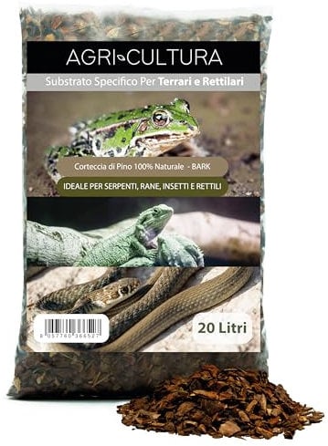 AGRI-CULTURA® | Substrato in Corteccia di Pino Bark per Rettili【20 L】 | Corteccia di Pino Francese 100% Naturale | Ideale per Terrari di Tartarughe di Terra, Serpenti, Rane, Insetti e Rettili.