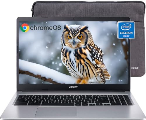 acer Chromebook 315 Ordinateur portable avec écran HD 15,6, Intel Celeron N4020, 4 Go de RAM | 64 Go eMMC, Wi-Fi, Chrome OS, support souris et casque, pour l'école, les étudiants et les entreprises