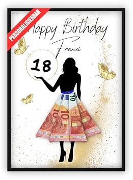 dockyardos® Geldgeschenk zum 18. Geburtstag | Geld kreativ verschenken | Beste Freundin | Geschenkidee | Frau | Mädchen | Geburtstagsgeschenk