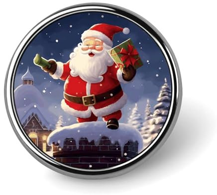 Anstecker für Herrenanzüge, Brustanstecker mit „Frohe Weihnachten, Weihnachtsmann-Aufdruck, Musteranstecker, personalisierte Anstecker aus Aluminium