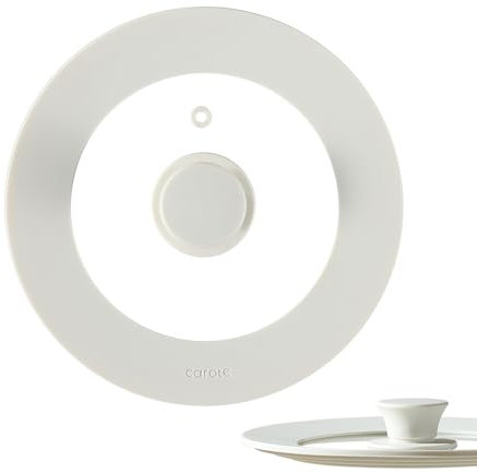 CAROTE Coperchio universale per pentole, padelle e padelle, adatto per pentole da 16 cm, 18 cm e 20 cm di diametro, coperchio universale in vetro con bordo in silicone resistente al calore e vetro