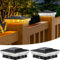 btfarm 2 Stück Pfostenleuchte Solar, 2 Modi LED Pfostenkappe Solar IP65 Wasserfest Pfostenlichter, Solarlampen für Außen Garten Terrasse Zaun 3.5x3.5 4x4 Zoll Hölzerne Pfäle, Warmweiß + Kaltweiß