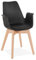 Armlehnstuhl aus Holz und Kunststoff | Skandinavischer Designstuhl mit ergonomischer Form | Esszimmerstuhl mit gepolstertem Sitz | Modernes Design | 58,5x50x82 cm | Mistral Kollektion