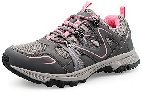 riemot Scarpe da Trekking Donna Impermeabili Leggere Traspiranti con Suola Antiscivolo per Escursionismo Montagna, Camminate Outdoor e attività Sportive, Grigio, EU 41