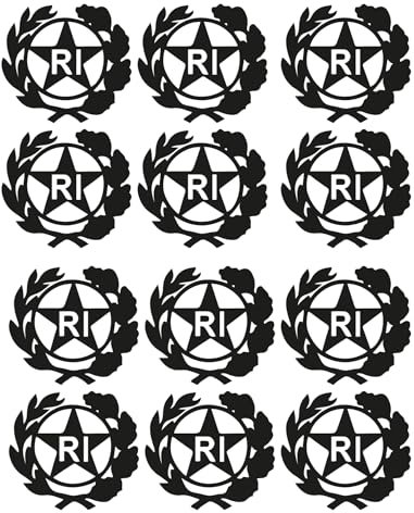StampaGenerale® - Bollino Adesivo per Targa Auto e Moto con Stemma Logo RI in PVC Resistente e Impermeabile Facile da Applicare Ideale per Restauri (13x13 mm)(12 Pz)