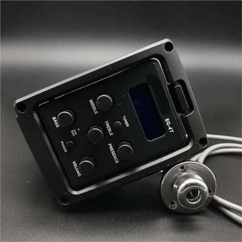 Préampli guitare acoustique 4 bandes EQ 4T avec égaliseur et micro avec accordeur Set Micro Pickup Pré Câblé(With Endpin Cover)